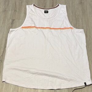 FarWest White Tank Top with Orange Stripe